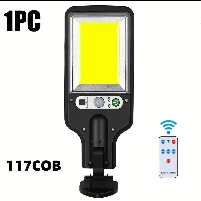 108COB Sensor Street Lamp 3 Light Modes Outdoor Waterproof Security Solar Lamps Garden Terrace Garage Door Street Lighting 72COB