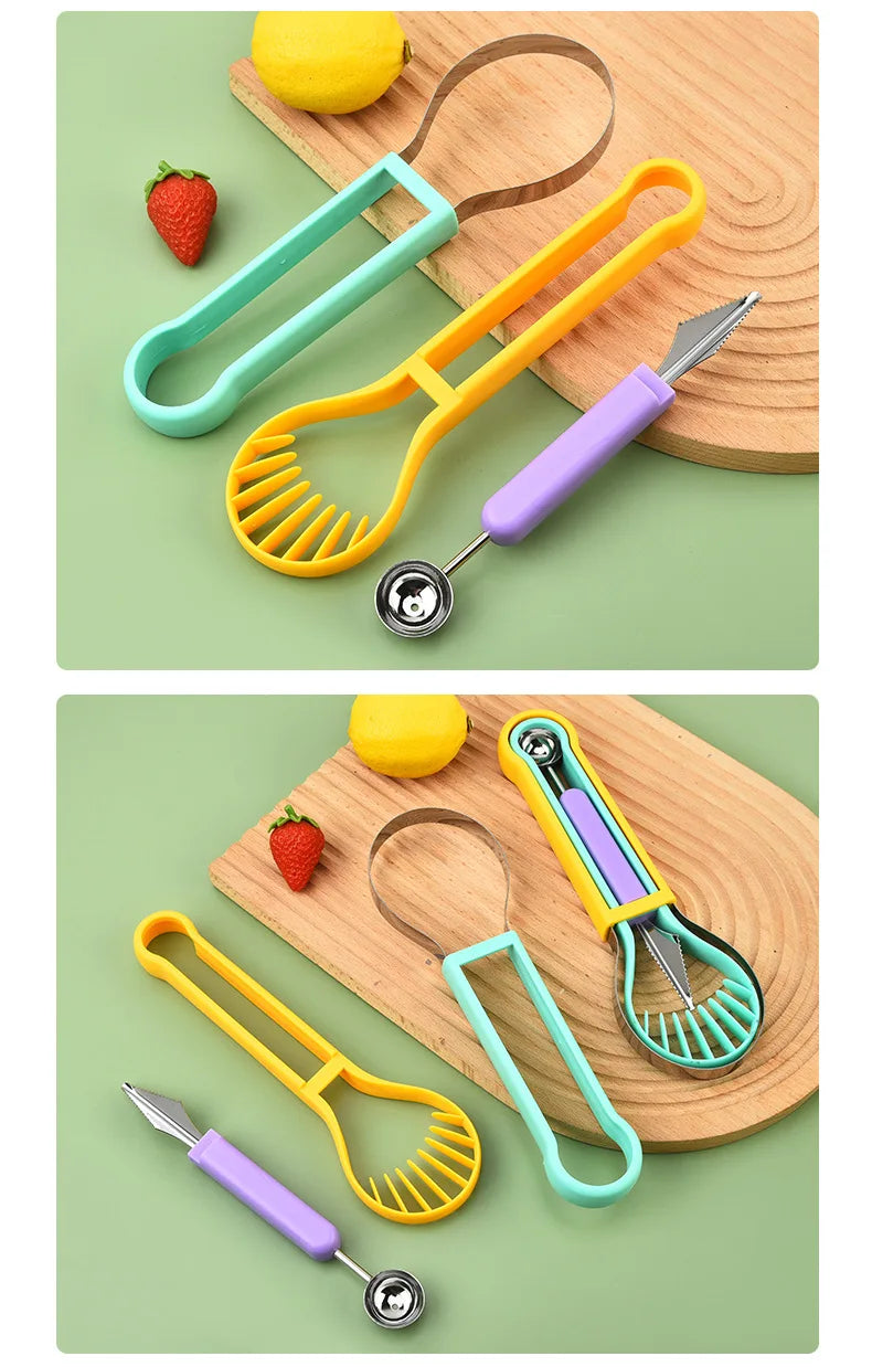 Avocado Slicer  3 In 1 Shea Corer Butter Fruit Peeler Cutter Pulp Separator Plastic Knife Kitchen Vegetable Tools