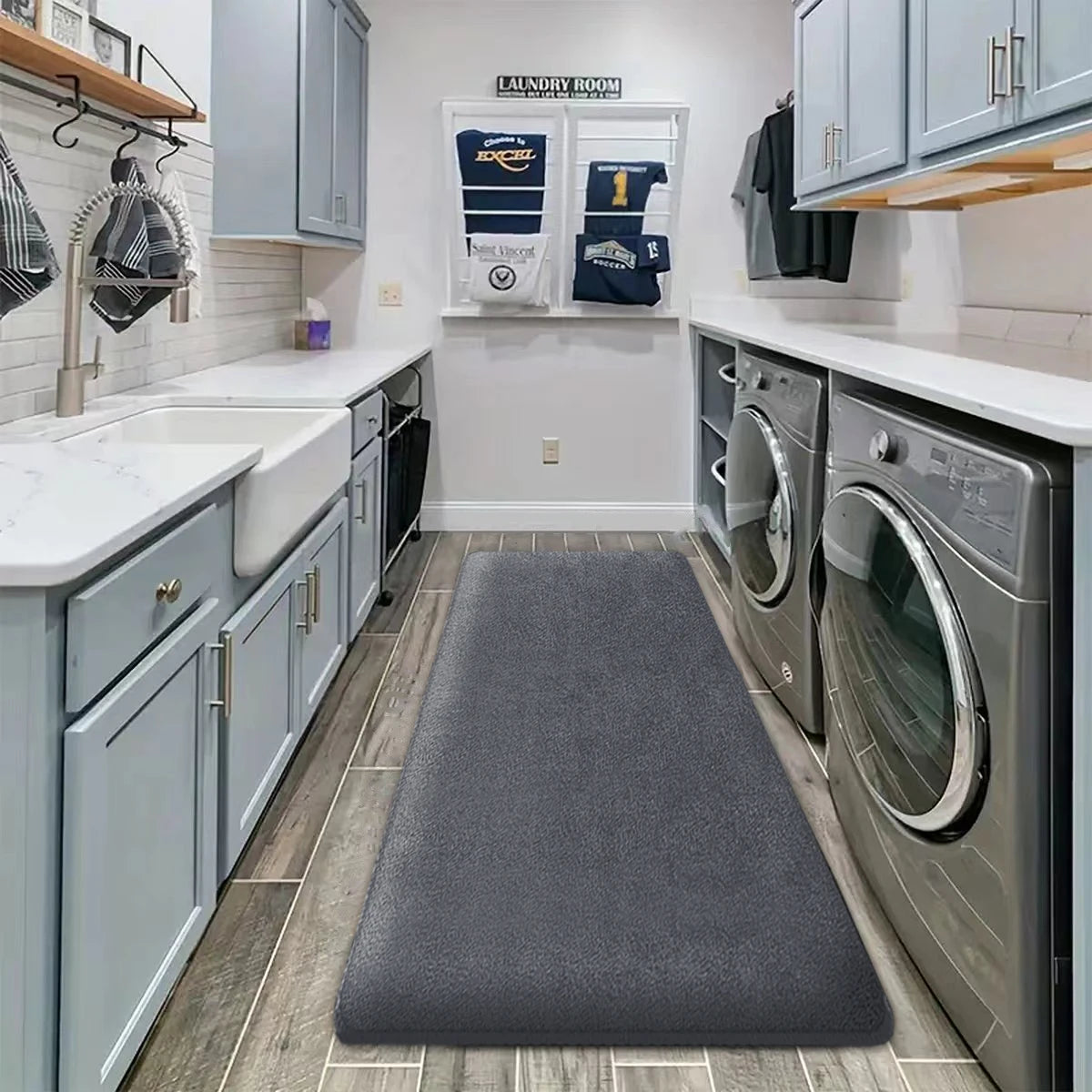 3D Non Slip Bathroom Mat Cobblestone Embossed Bath Mats Absorbent Doormat Carpet Door Floor Mats Machine Washable Quick Drying