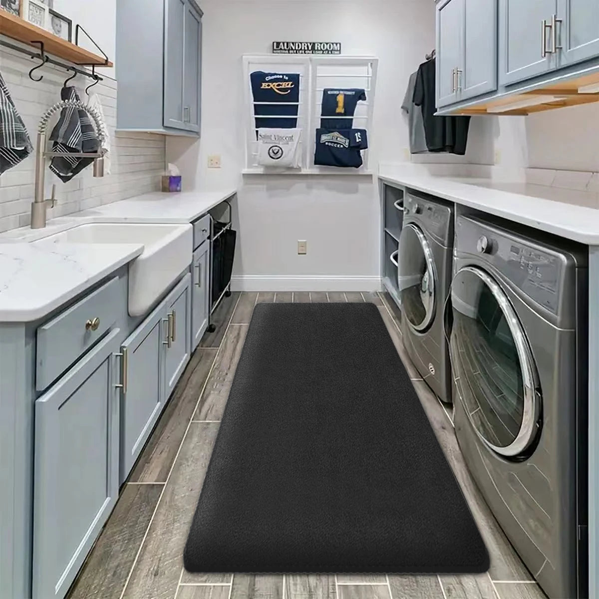 3D Non Slip Bathroom Mat Cobblestone Embossed Bath Mats Absorbent Doormat Carpet Door Floor Mats Machine Washable Quick Drying
