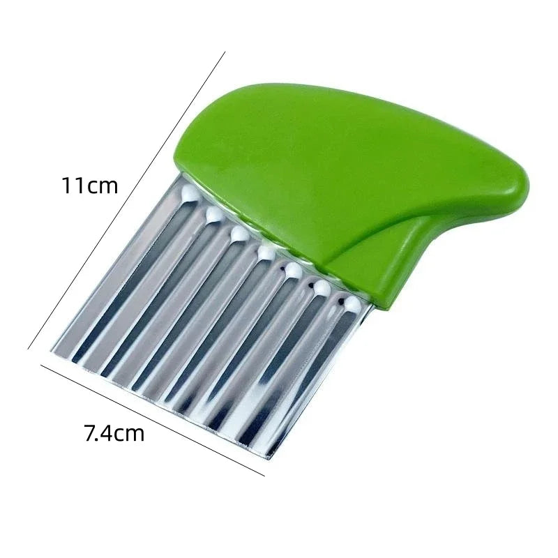 Potato Cutter Chip French Fry Maker Stainless Steel Wavy Knife French Fries Chopper kitchen Knife Chopper French Fry Maker Tools