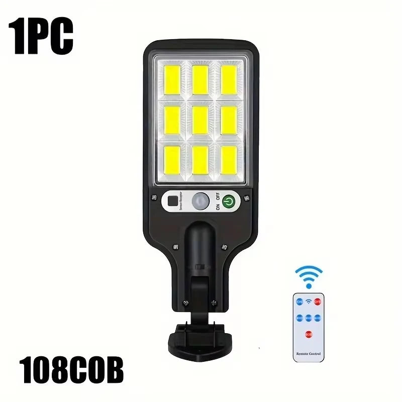108COB Sensor Street Lamp 3 Light Modes Outdoor Waterproof Security Solar Lamps Garden Terrace Garage Door Street Lighting 72COB