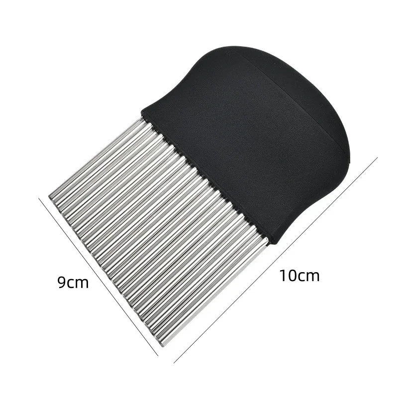 Potato Cutter Chip French Fry Maker Stainless Steel Wavy Knife French Fries Chopper kitchen Knife Chopper French Fry Maker Tools