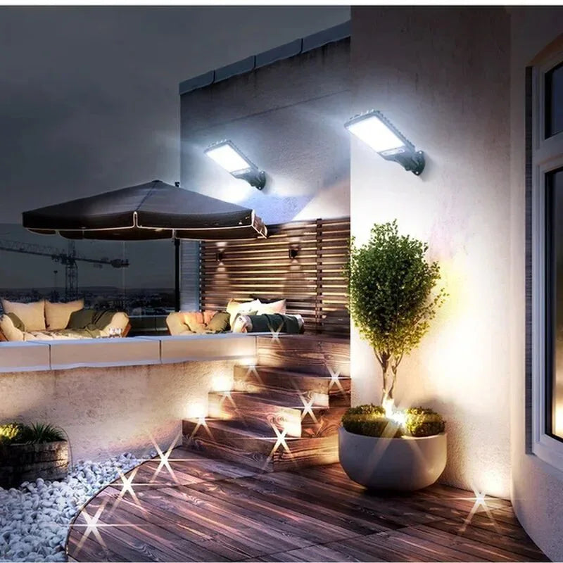 108COB Sensor Street Lamp 3 Light Modes Outdoor Waterproof Security Solar Lamps Garden Terrace Garage Door Street Lighting 72COB
