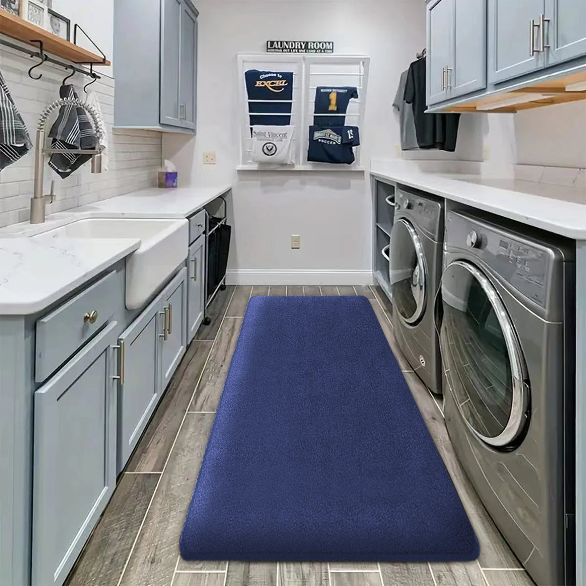 3D Non Slip Bathroom Mat Cobblestone Embossed Bath Mats Absorbent Doormat Carpet Door Floor Mats Machine Washable Quick Drying