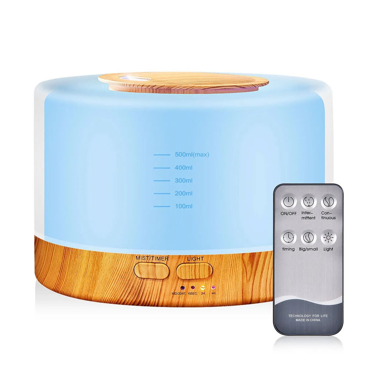 Ultrasonic Cool Mist Humidifier, Aroma Essential Oil Diffuser 7 Color Night Light with Bluetooth Music Speaker, Auto Shut Off