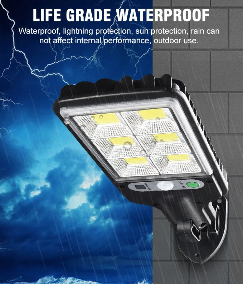 108COB Sensor Street Lamp 3 Light Modes Outdoor Waterproof Security Solar Lamps Garden Terrace Garage Door Street Lighting 72COB