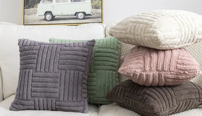 1pc Boho Faux Fur Plush Throw Pillow Covers, Cream White, Luxury SoftFluffy Decorative Cushion Cover Pillowcase for Sofa, Couch