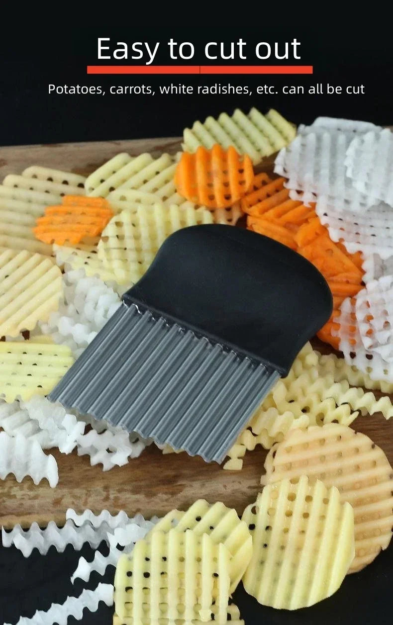 Potato Cutter Chip French Fry Maker Stainless Steel Wavy Knife French Fries Chopper kitchen Knife Chopper French Fry Maker Tools