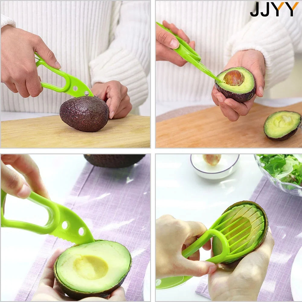 Avocado Slicer  3 In 1 Shea Corer Butter Fruit Peeler Cutter Pulp Separator Plastic Knife Kitchen Vegetable Tools